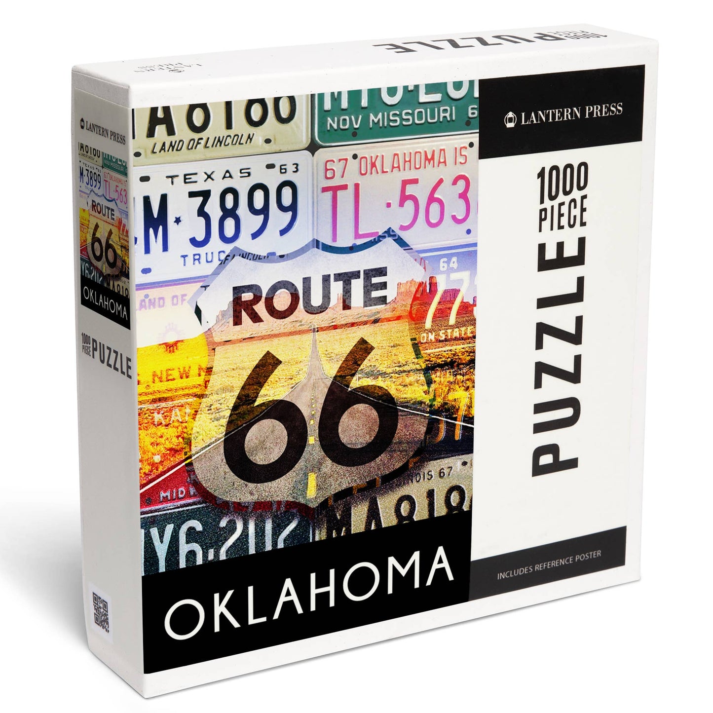 Lantern Press - 1000 PIECE PUZZLE Oklahoma, Route 66 License Plates