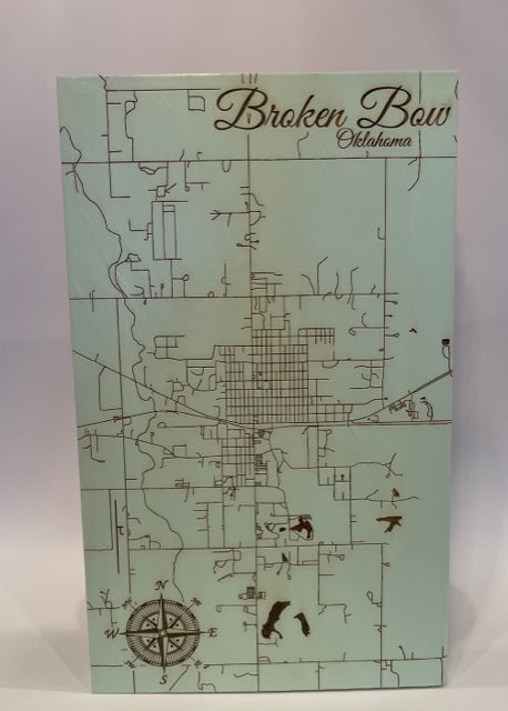 Broken Bow Town Wood Map