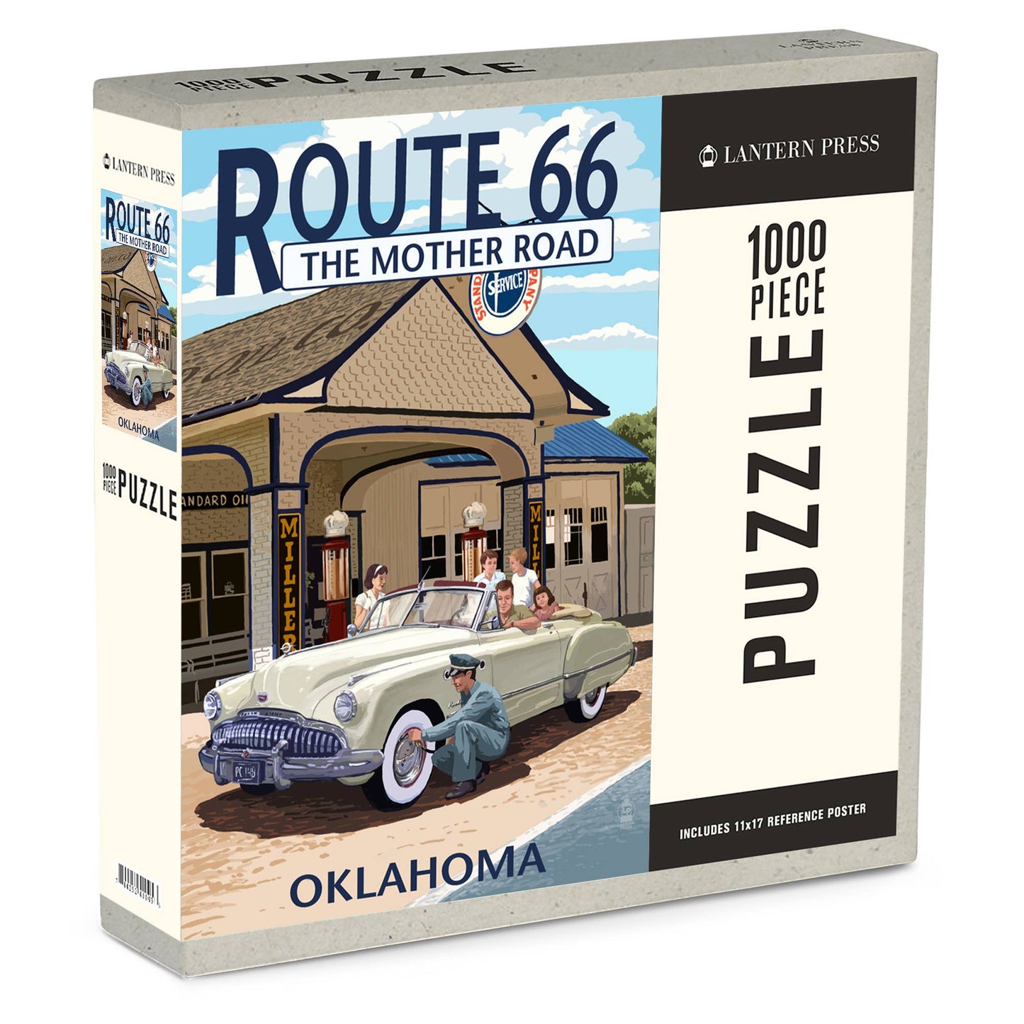 Lantern Press - 1000 PIECE PUZZLE Oklahoma, Route 66, Service Station