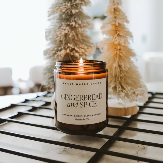 Gingerbread and Spice 9 oz Soy Candle- Christmas Decor